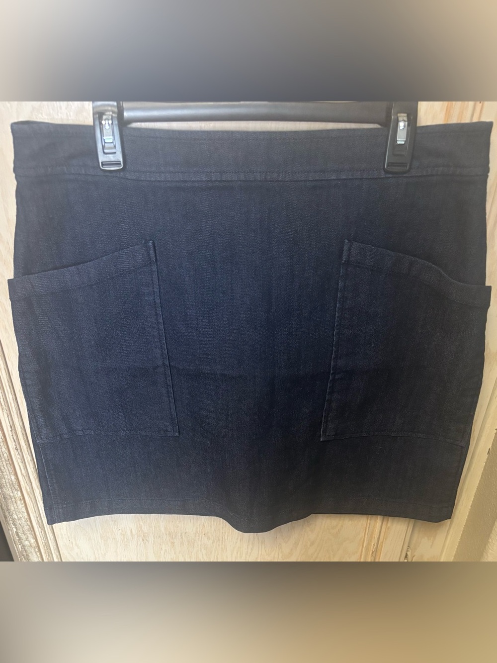 NEW Loft Women's Denim Mini Skirt Size Dark Wash Pockets Y2K Sz 14 Collegiate
